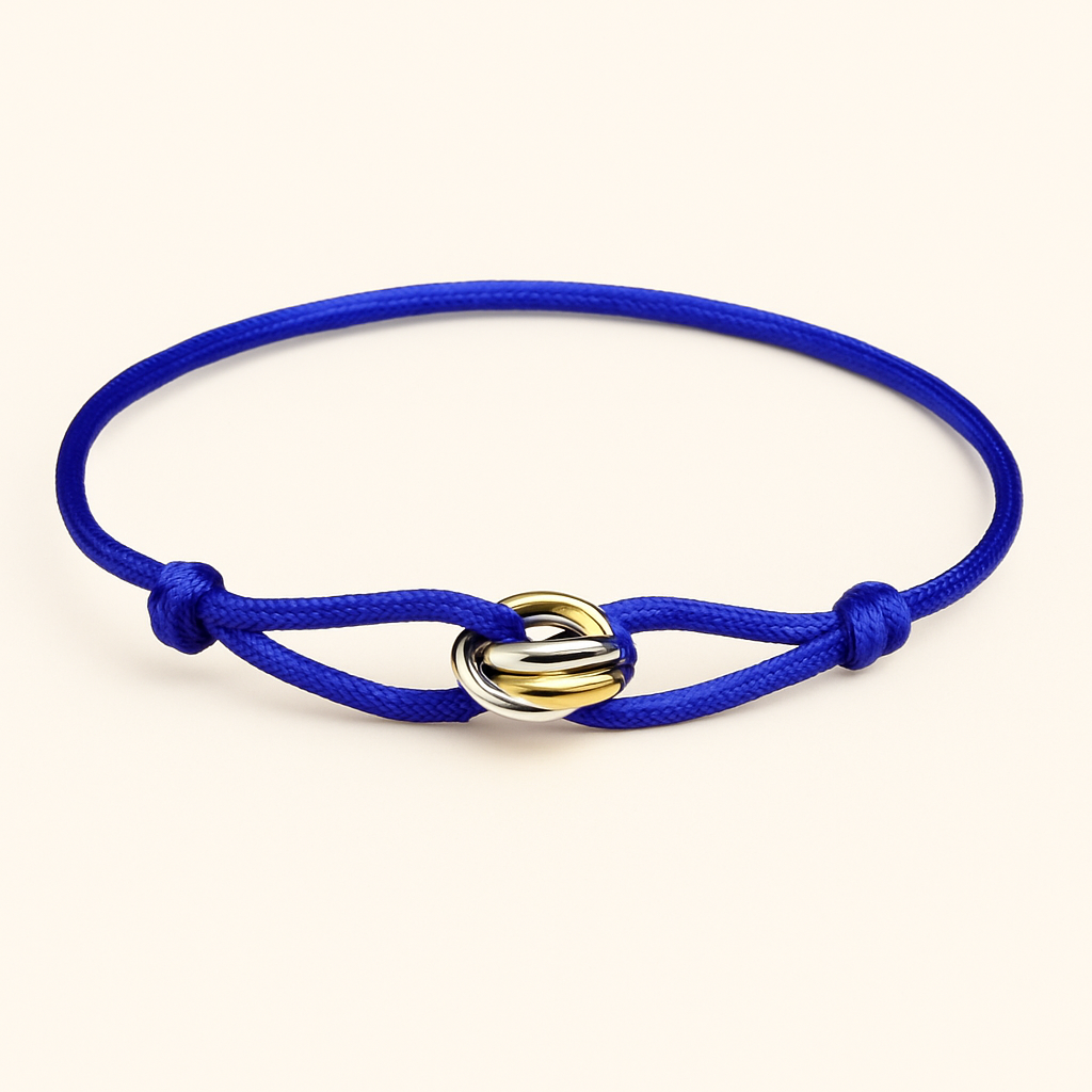 Bracelet cordon noir Trinity