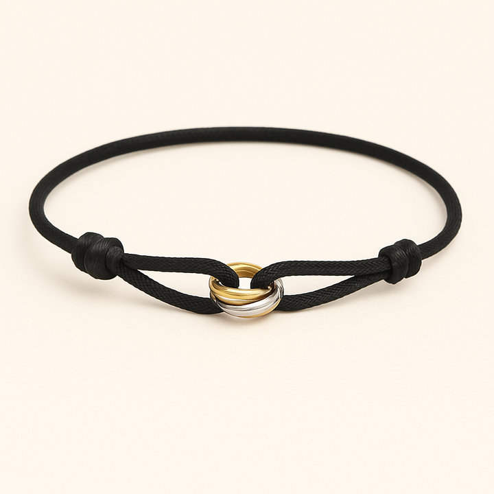 Bracelet cordon noir Trinity