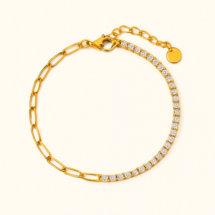 Bracelet maille trombone et éclats Fae