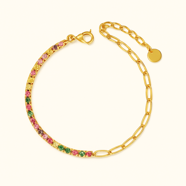 Bracelet maille trombone et éclats Fae