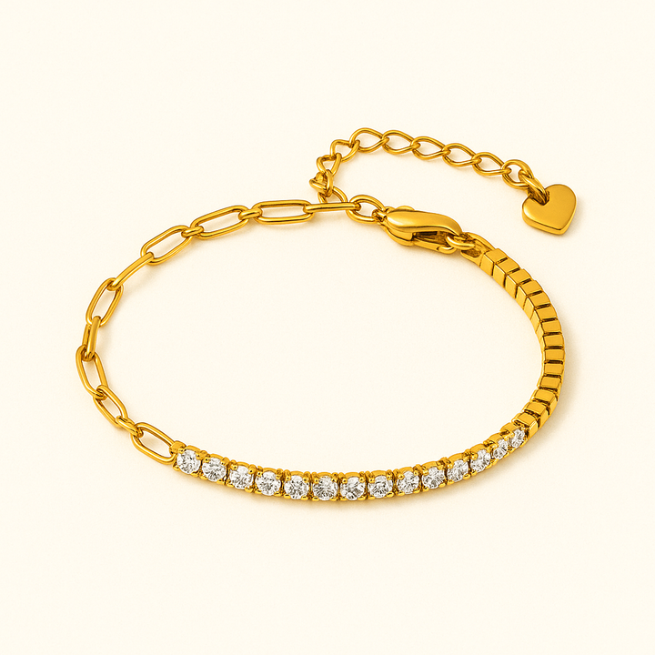 Bracelet maille trombone et éclats Fae