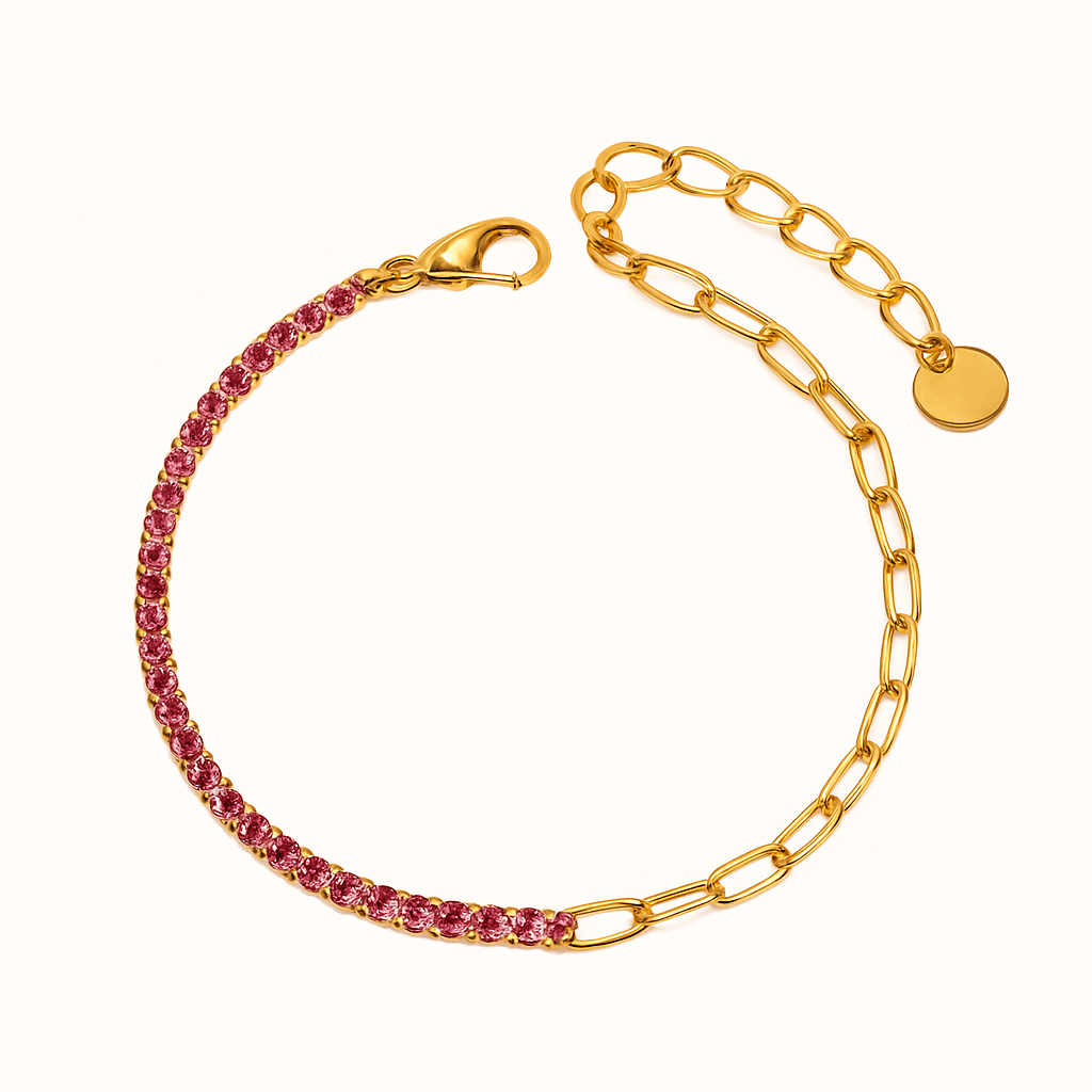 Bracelet maille trombone et éclats Fae