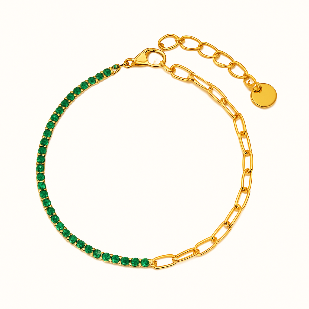 Bracelet maille trombone et éclats Fae