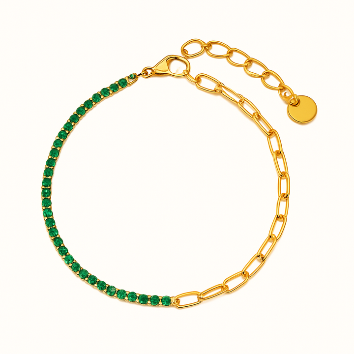 Bracelet maille trombone et éclats Fae
