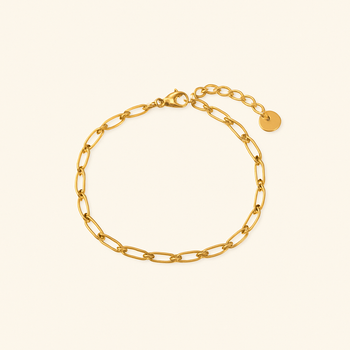 Bracelet maille trombone doré Maui