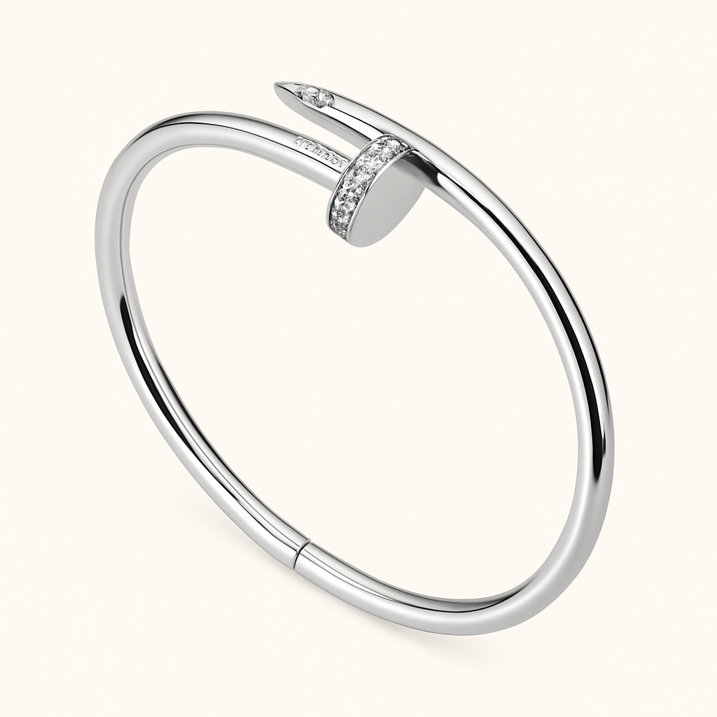 Bracelet clou serti de zircons