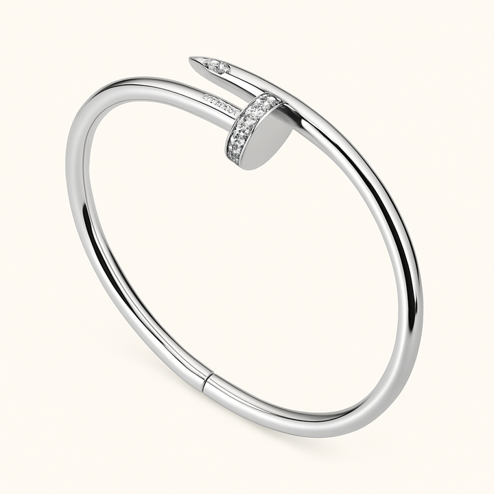 Bracelet clou serti de zircons