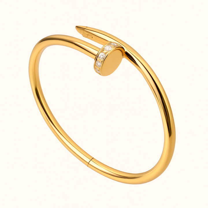 Bracelet clou serti de zircons