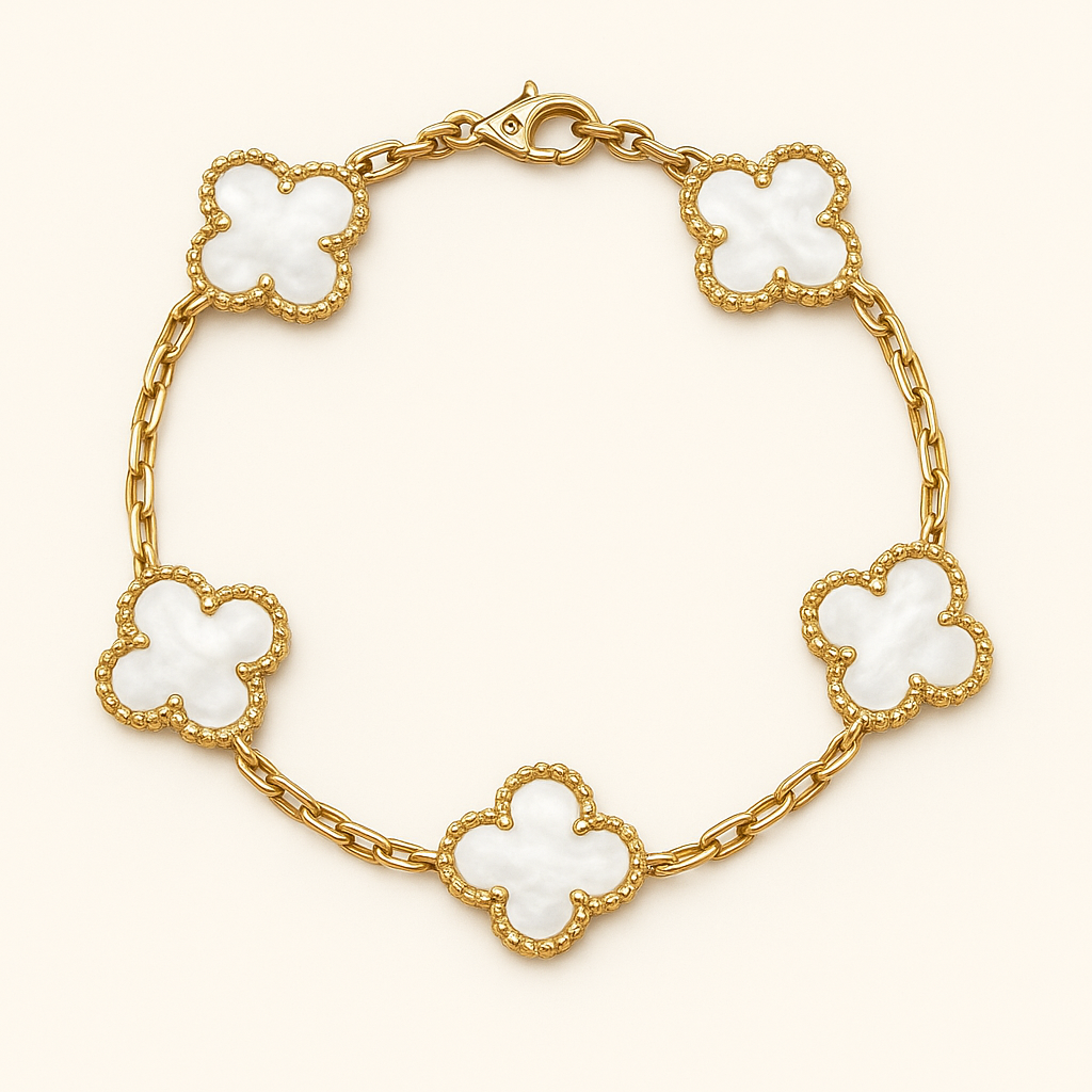 Bracelet trèfles dorés délicats