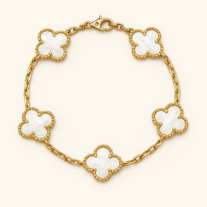 Bracelet trèfles dorés délicats
