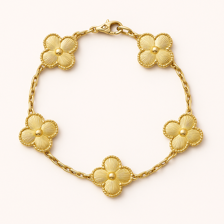 Bracelet trèfles dorés délicats