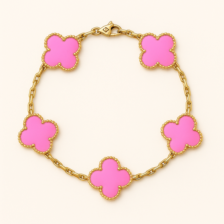 Bracelet trèfles dorés délicats
