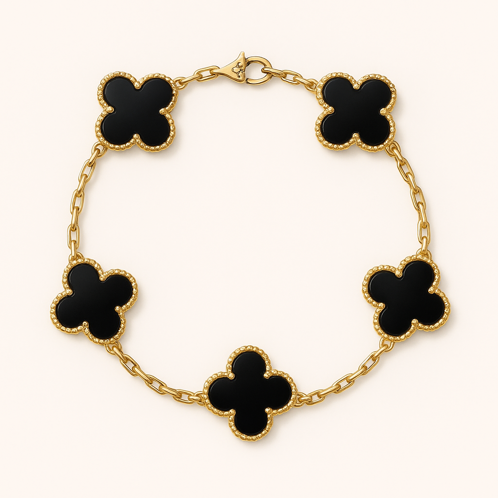 Bracelet trèfles dorés délicats
