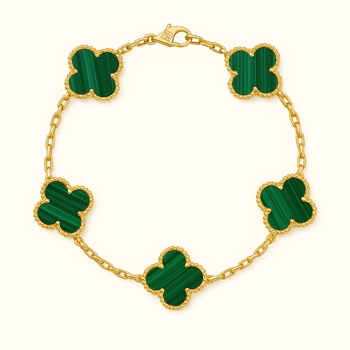 Bracelet trèfles dorés délicats