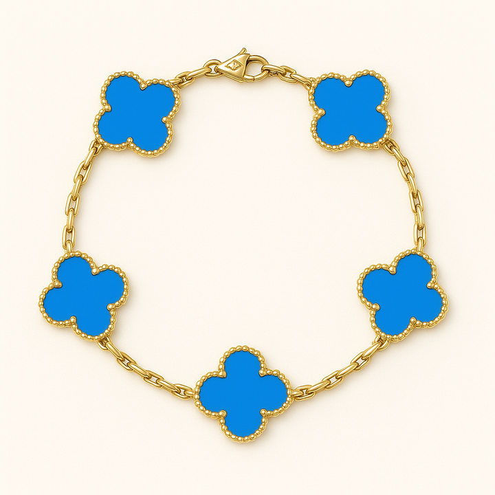 Bracelet trèfles dorés délicats