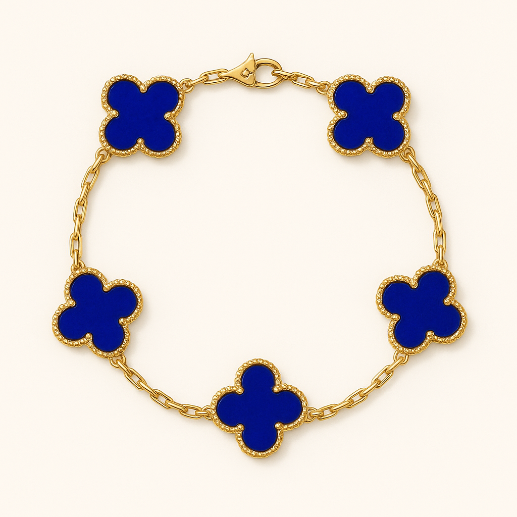Bracelet trèfles dorés délicats
