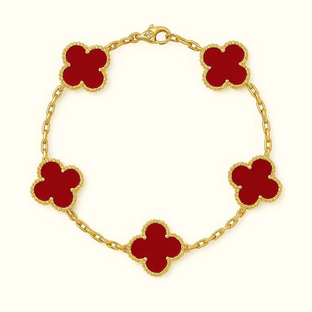 Bracelet trèfles dorés délicats