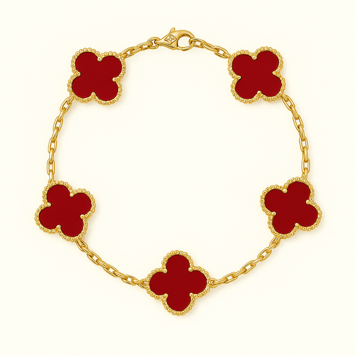 Bracelet trèfles dorés délicats