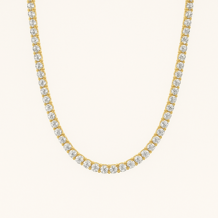 Collier tennis classique doré