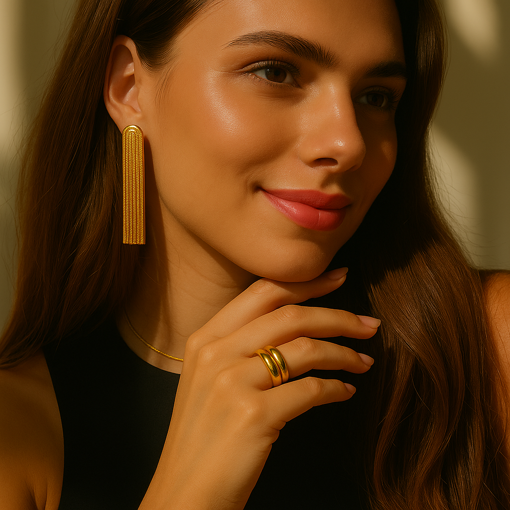Boucles d'oreilles franges dorées Lyra