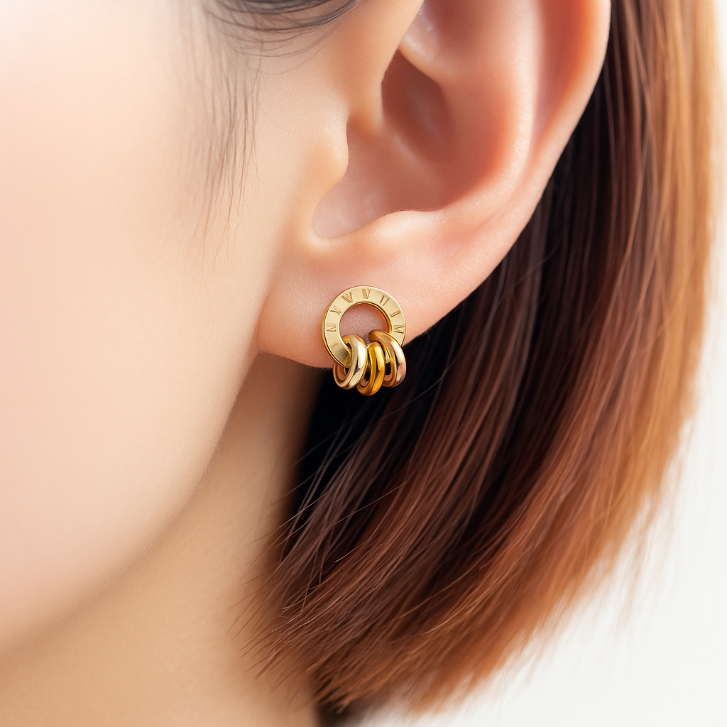 Boucles d'oreilles pendantes dorées Lucia