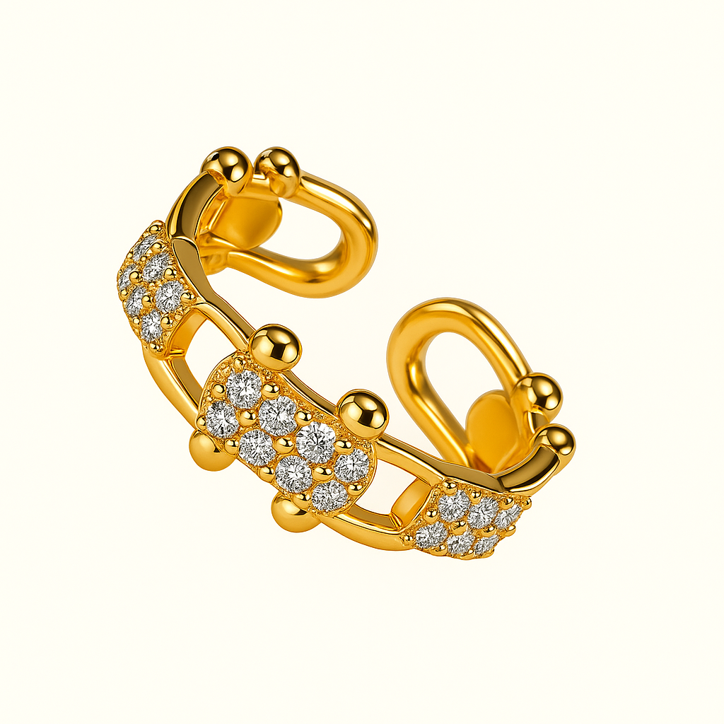 Bague dorée ondulée Chloe