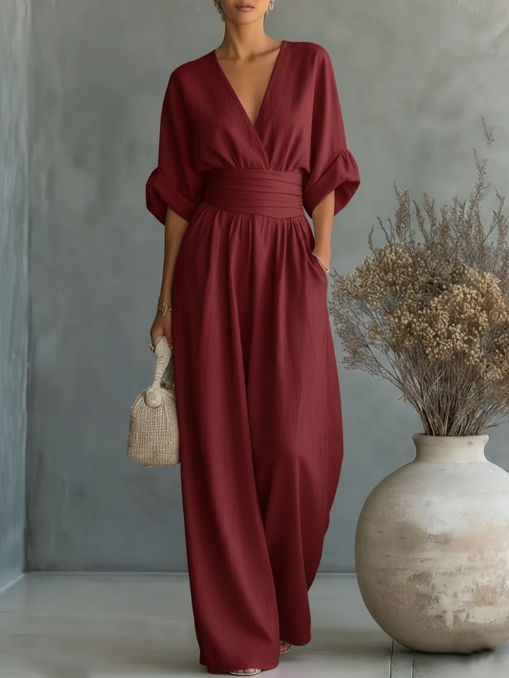 Combinaison Taille Haute à Col en V ? Élégance et Confort Estival 3