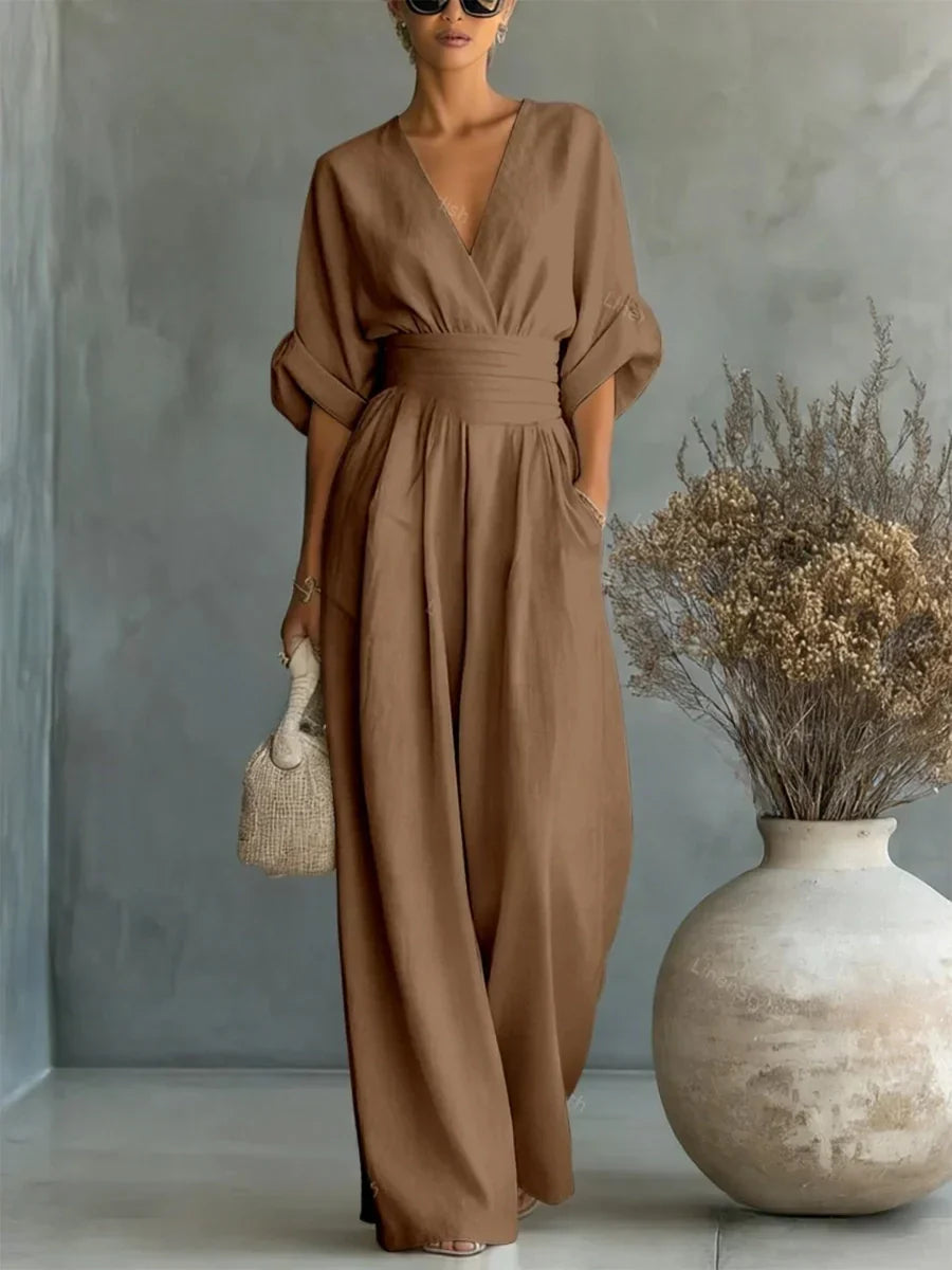 Combinaison Taille Haute à Col en V ? Élégance et Confort Estival 6