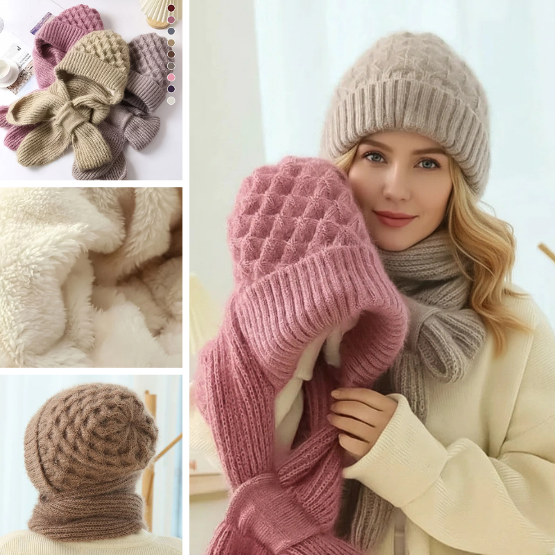 Marie-Claire™ | Ensemble bonnet & écharpe chaud et élégant