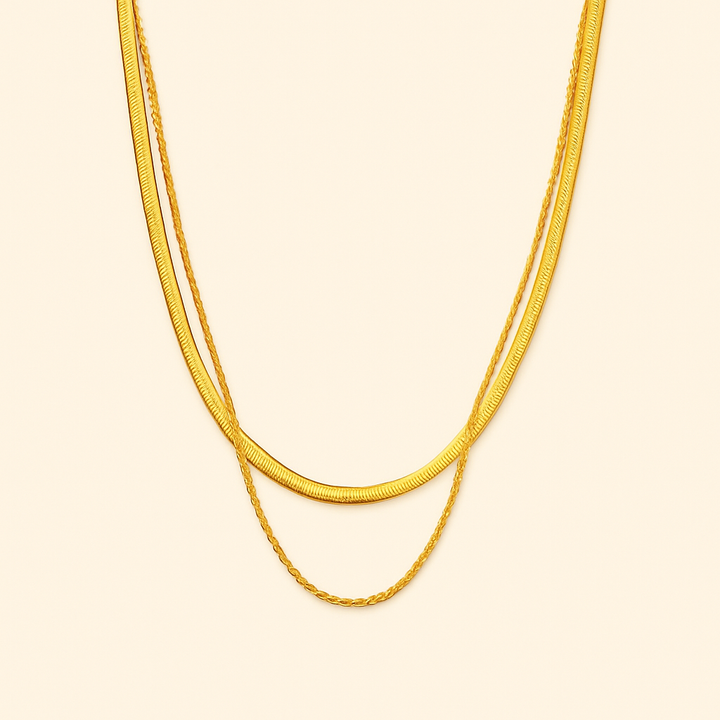 Collier double rang doré Hailey