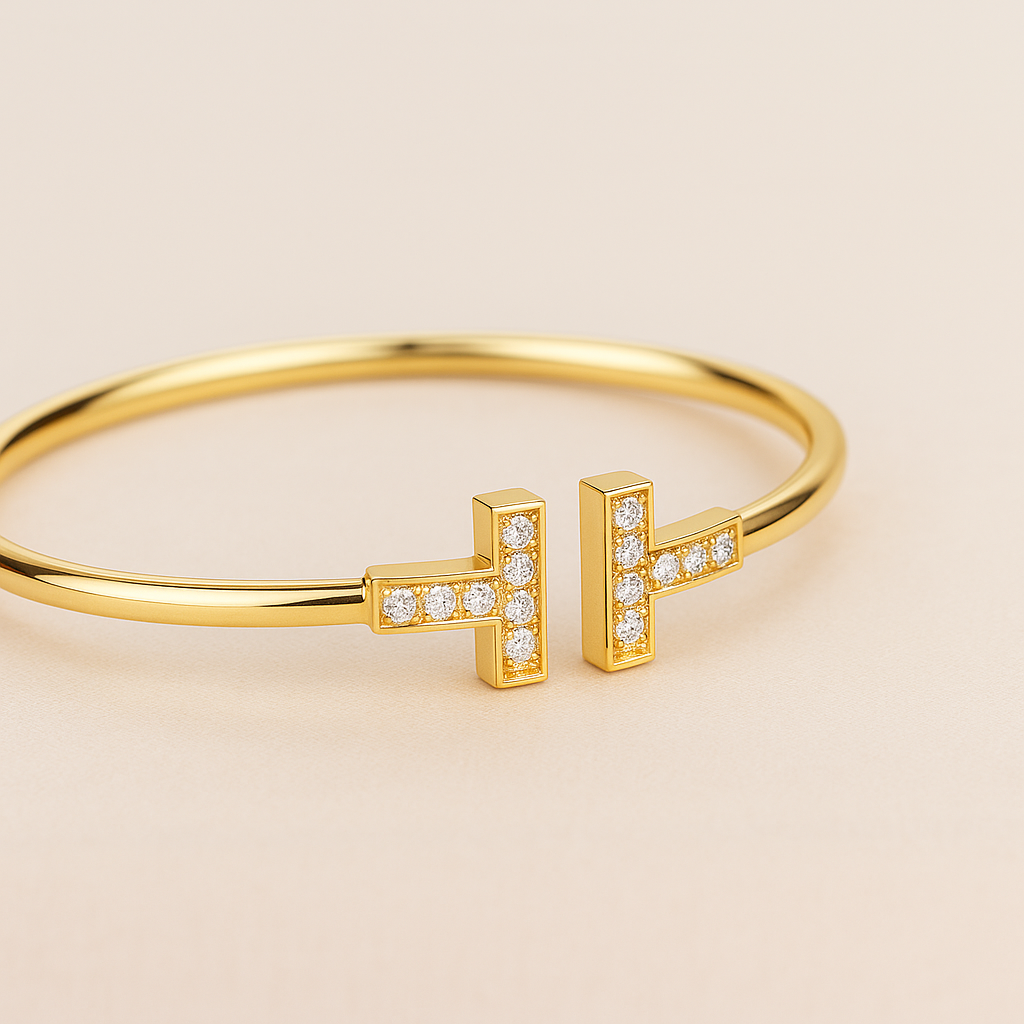 Bracelet jonc ouvert moderne Tess T
