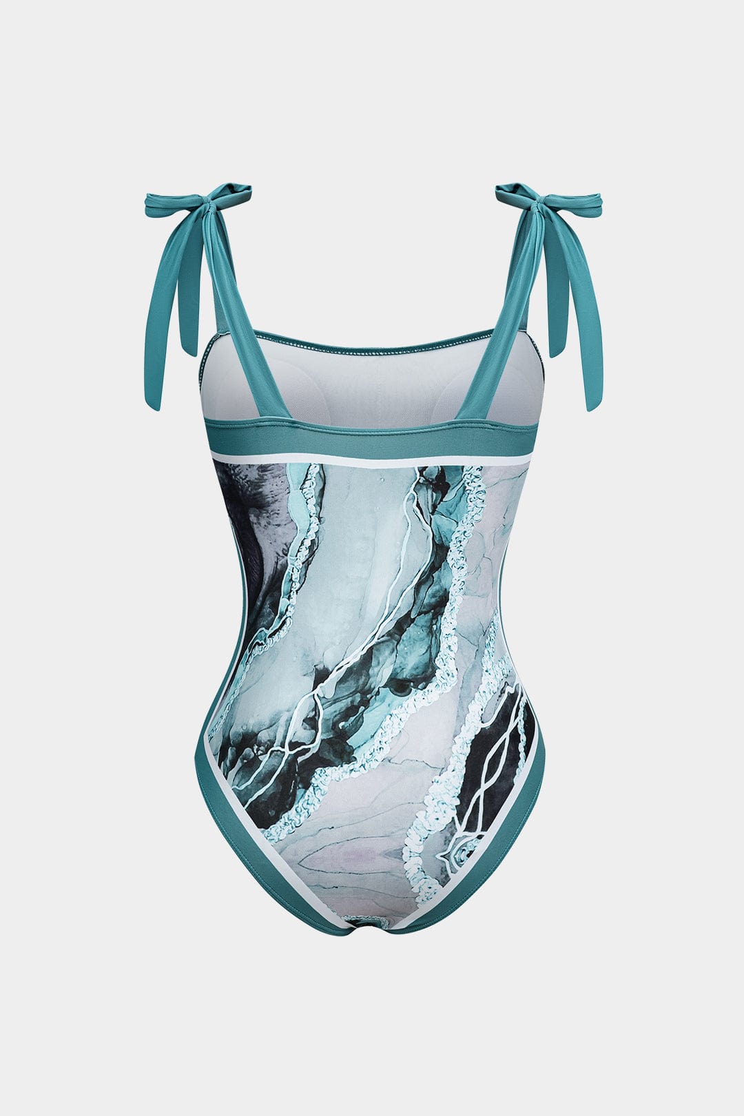 Élina Maillot de Bain Femme | Deux Pièces avec Paréo Imprimé Abstrait 2