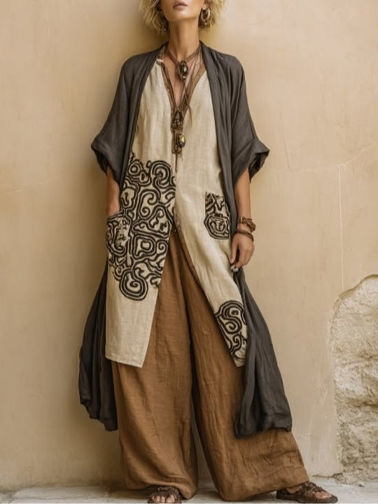 Ensemble Bohème Long Brodé Alessia ? Élégance Libre et Confort Naturel 0