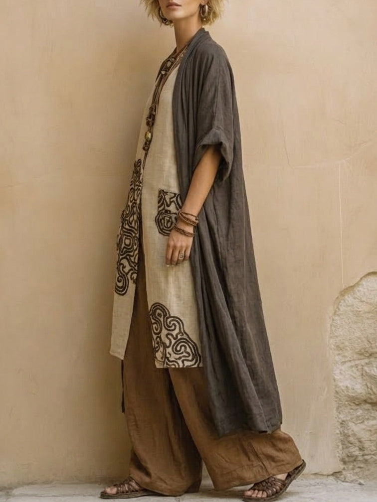 Ensemble Bohème Long Brodé Alessia ? Élégance Libre et Confort Naturel 3