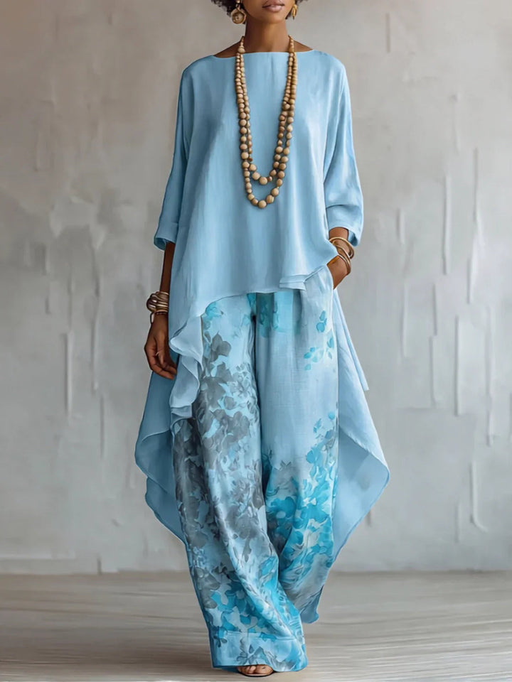 Ensemble Floral Asymétrique Serafina ? Élégance Fluide et Confort Absolu 0
