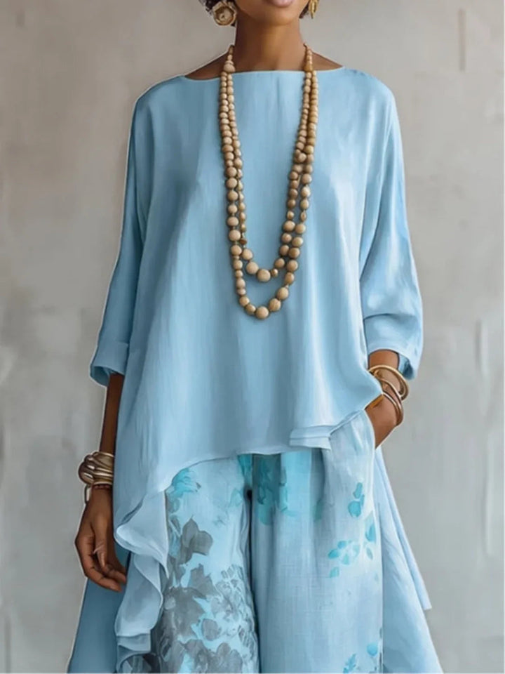 Ensemble Floral Asymétrique Serafina ? Élégance Fluide et Confort Absolu 1