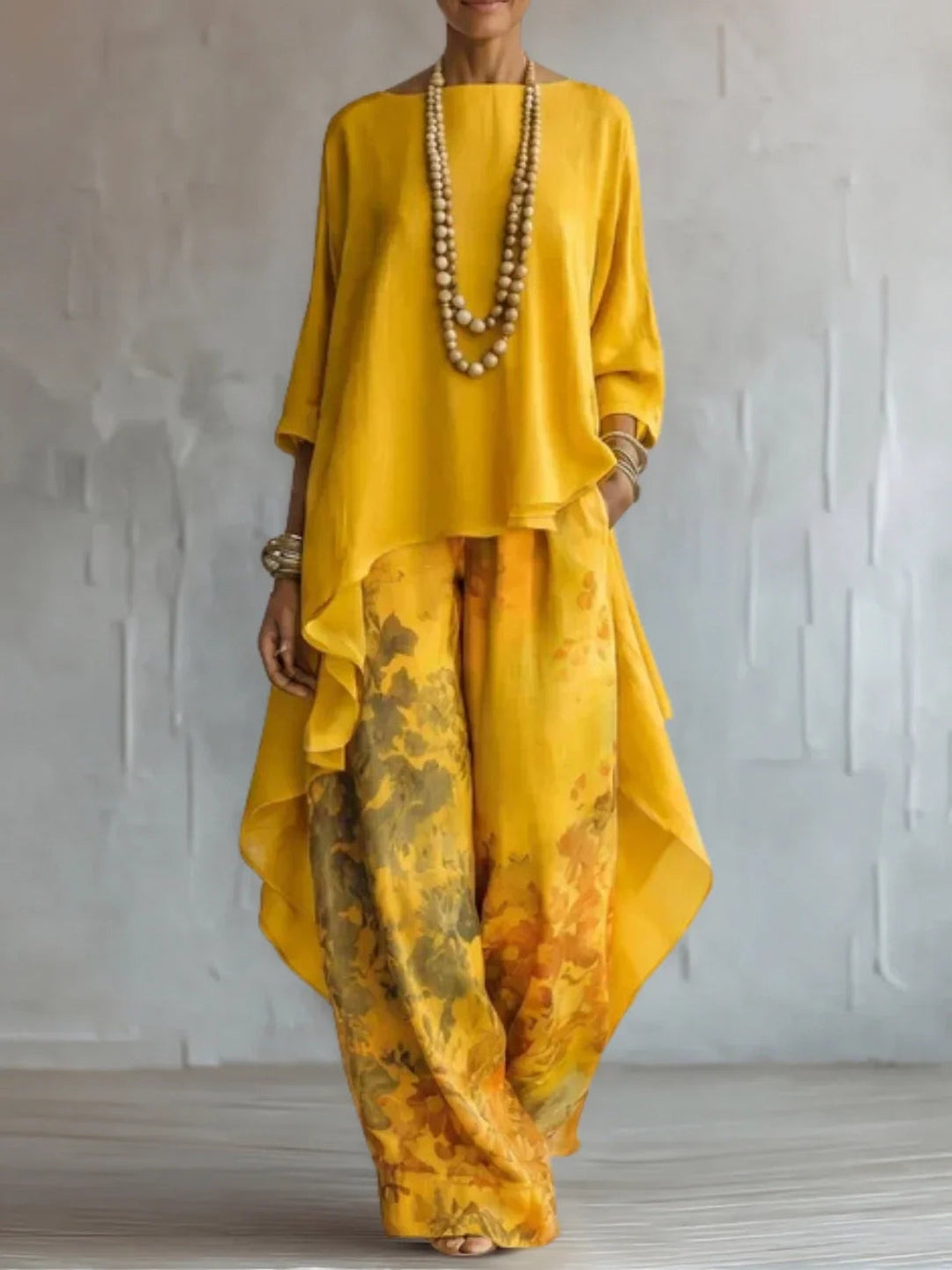 Ensemble Floral Asymétrique Serafina ? Élégance Fluide et Confort Absolu 3