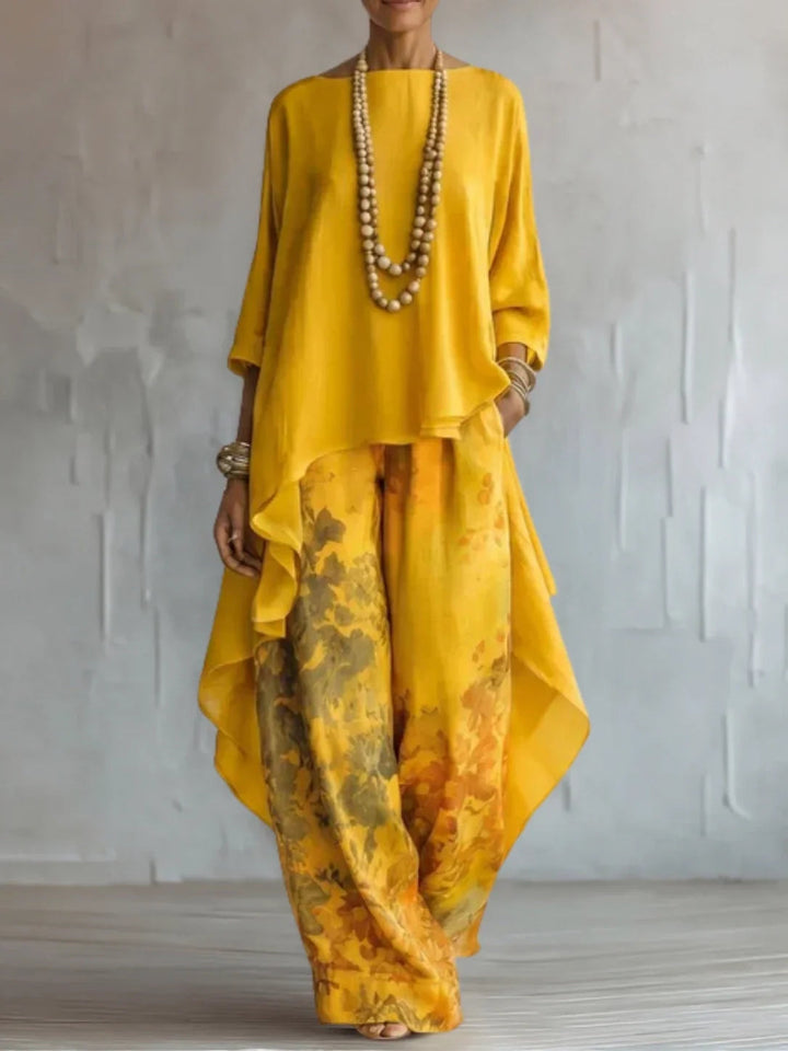Ensemble Floral Asymétrique Serafina ? Élégance Fluide et Confort Absolu 3