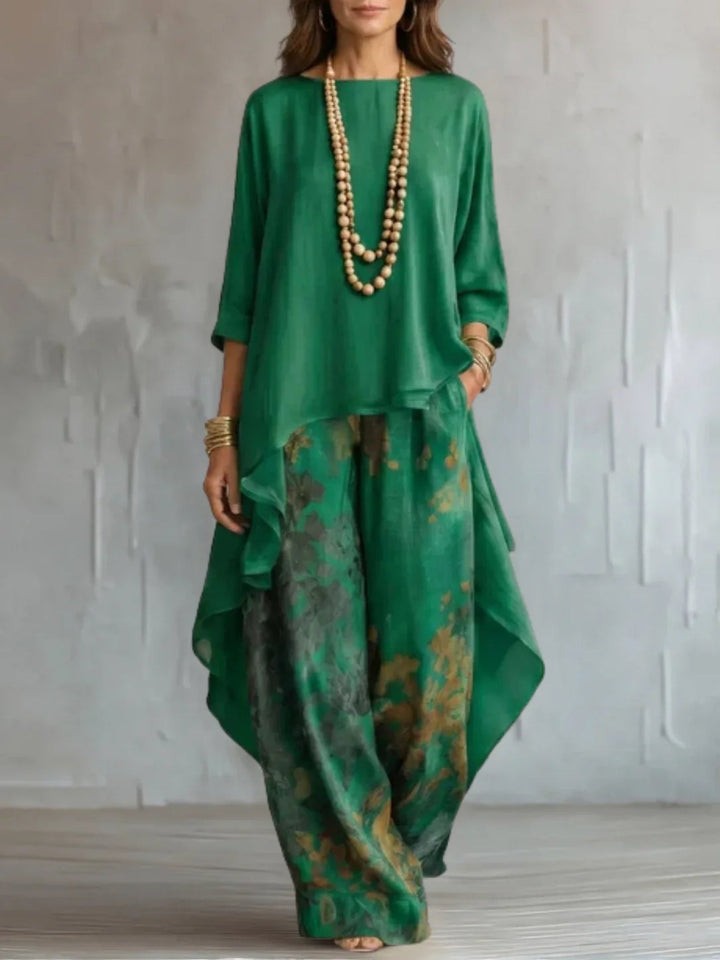 Ensemble Floral Asymétrique Serafina ? Élégance Fluide et Confort Absolu 5