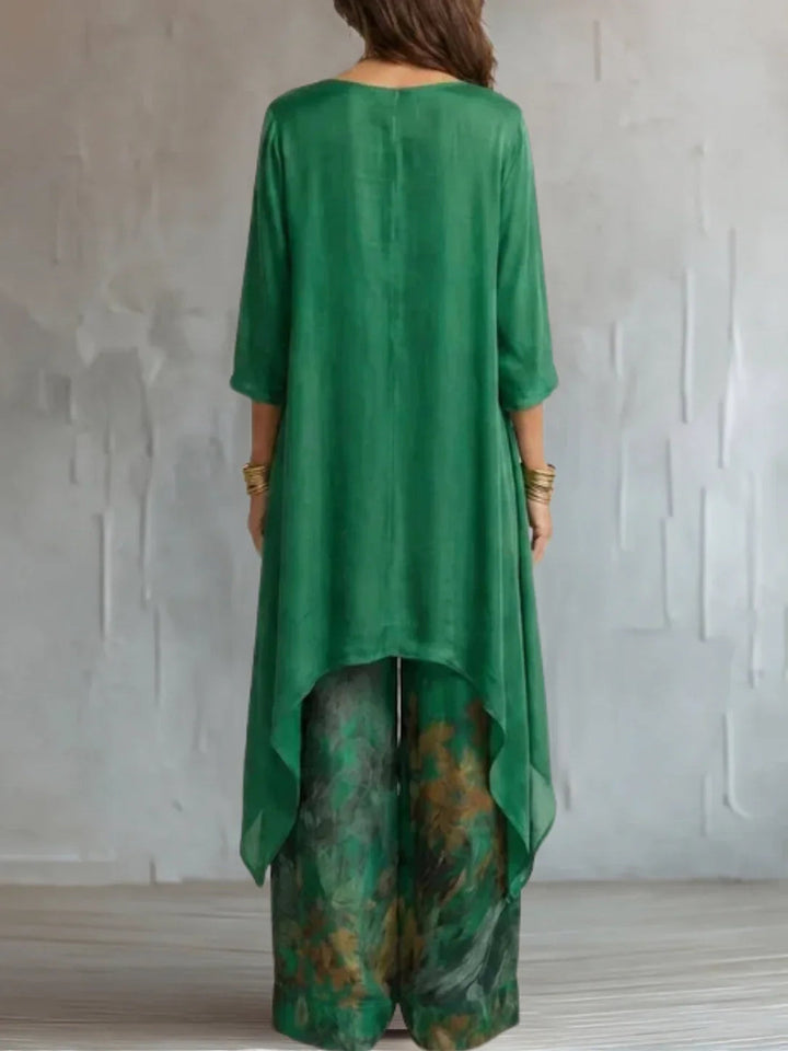 Ensemble Floral Asymétrique Serafina ? Élégance Fluide et Confort Absolu 6