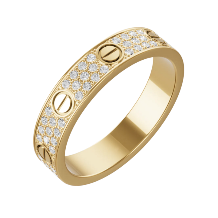 Title: Bague dorée Love Crystal