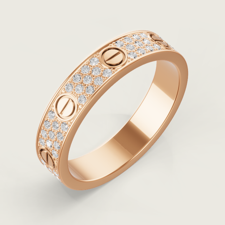 Title: Bague dorée Love Crystal