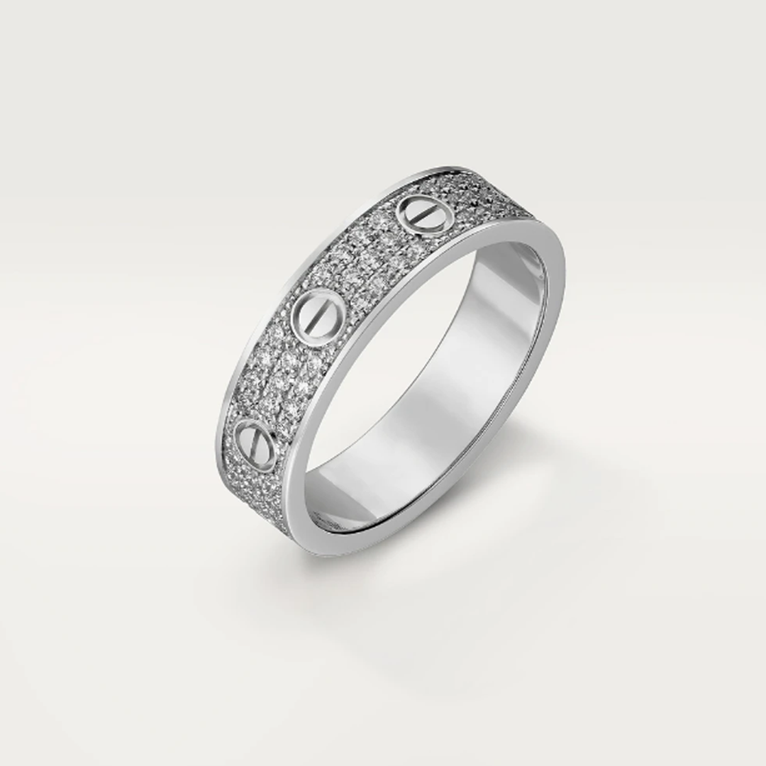 Title: Bague dorée Love Crystal