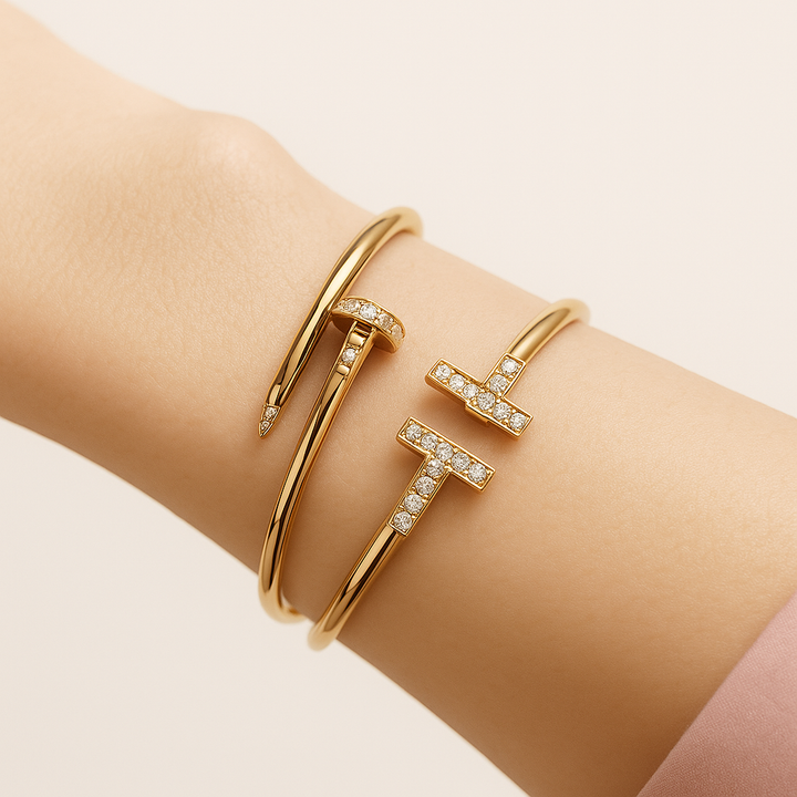 Bracelet jonc ouvert moderne Tess T