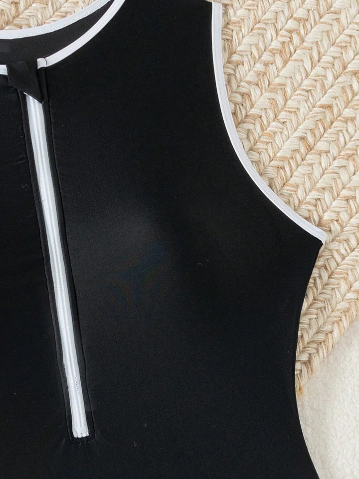Mira Maillot de Bain Femme | Col Haut Sportif avec Fermeture Éclair 6