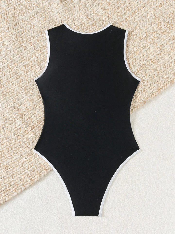 Mira Maillot de Bain Femme | Col Haut Sportif avec Fermeture Éclair 8