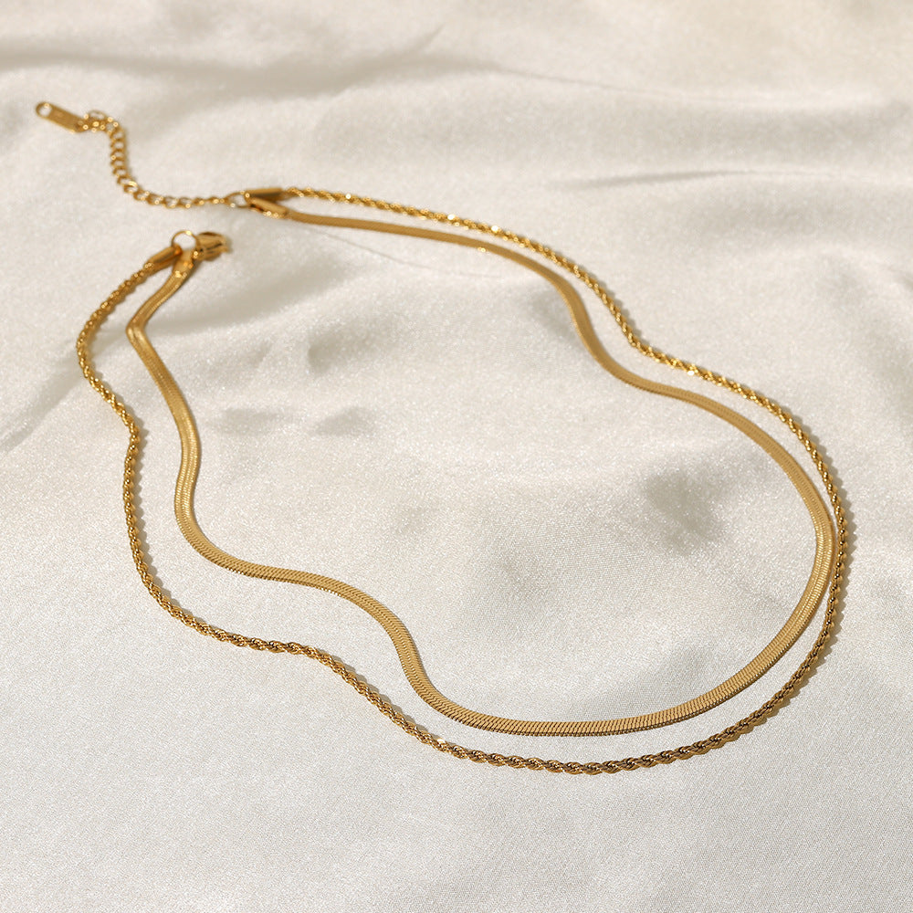 Collier double rang doré Hailey