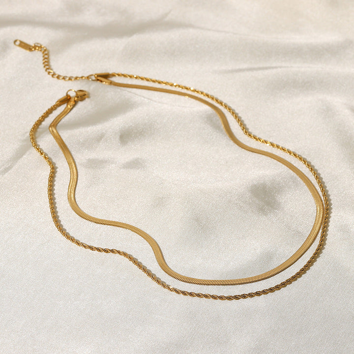 Collier double rang doré Hailey