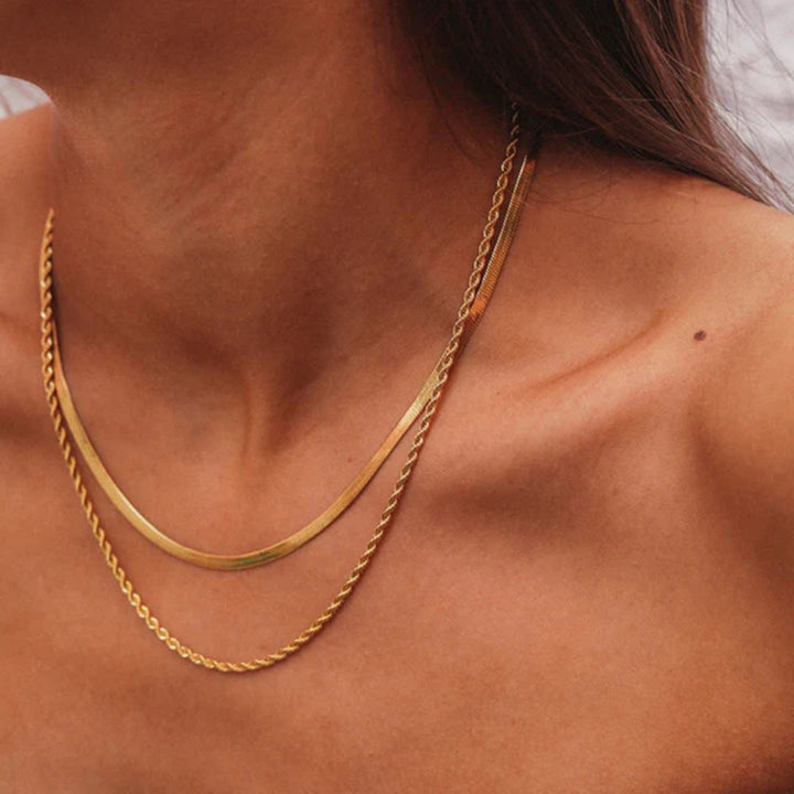 Collier double rang doré Hailey