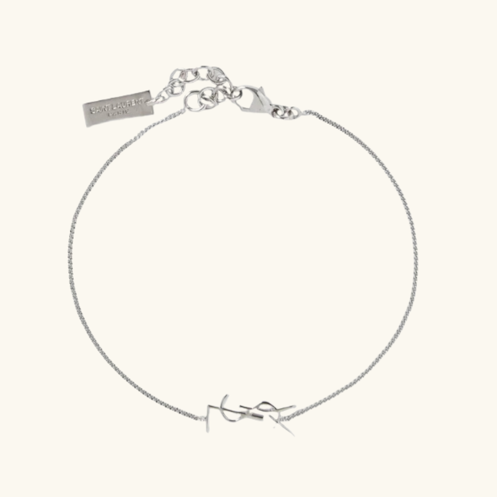 Bracelet à maillons et lettres argentées